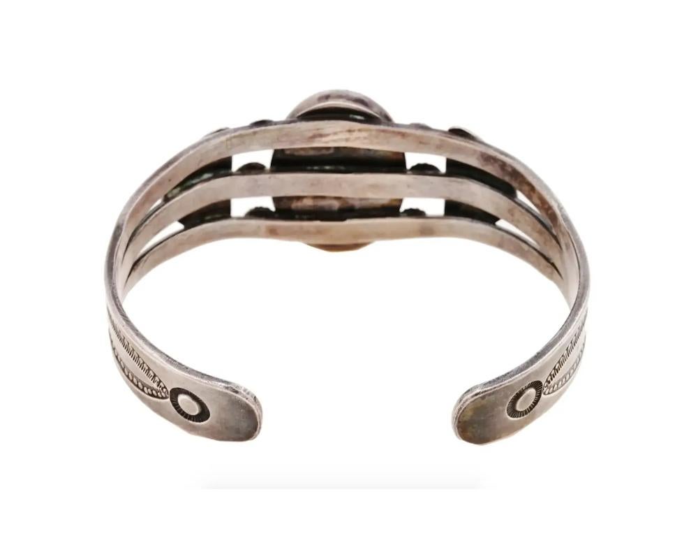 Native American Sterling Spiny Oyster Bangle Cuff For Sale 2