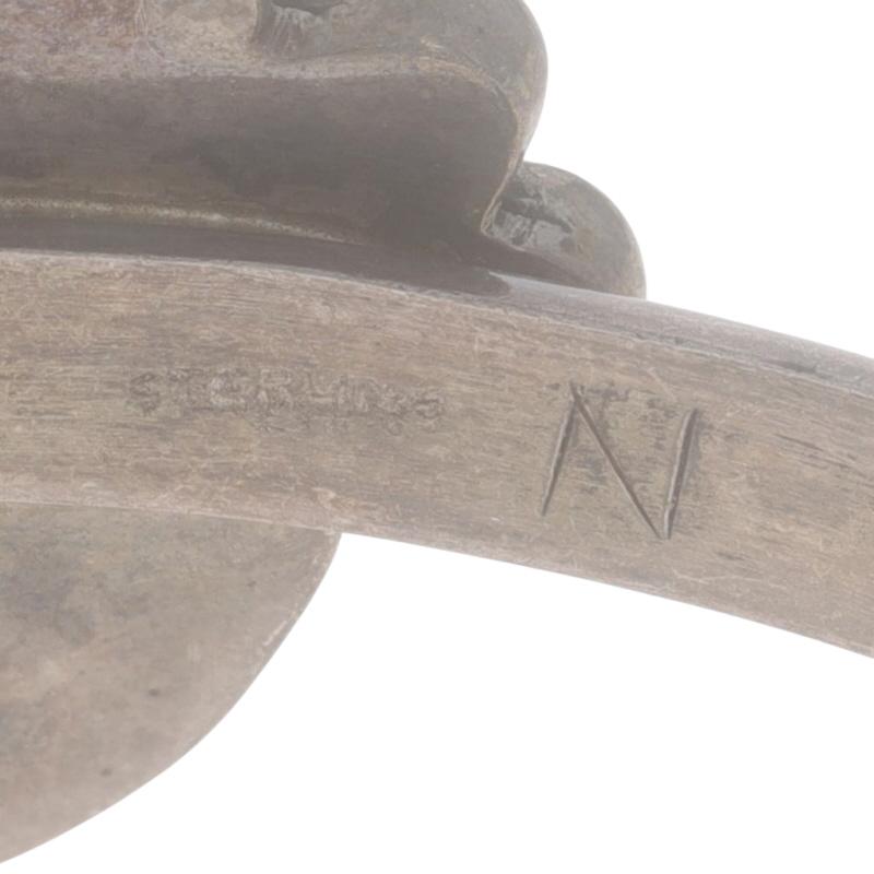 Bracelet manchette solitaire en turquoise et plumes d'Amérique du Nord - 925 en vente 2