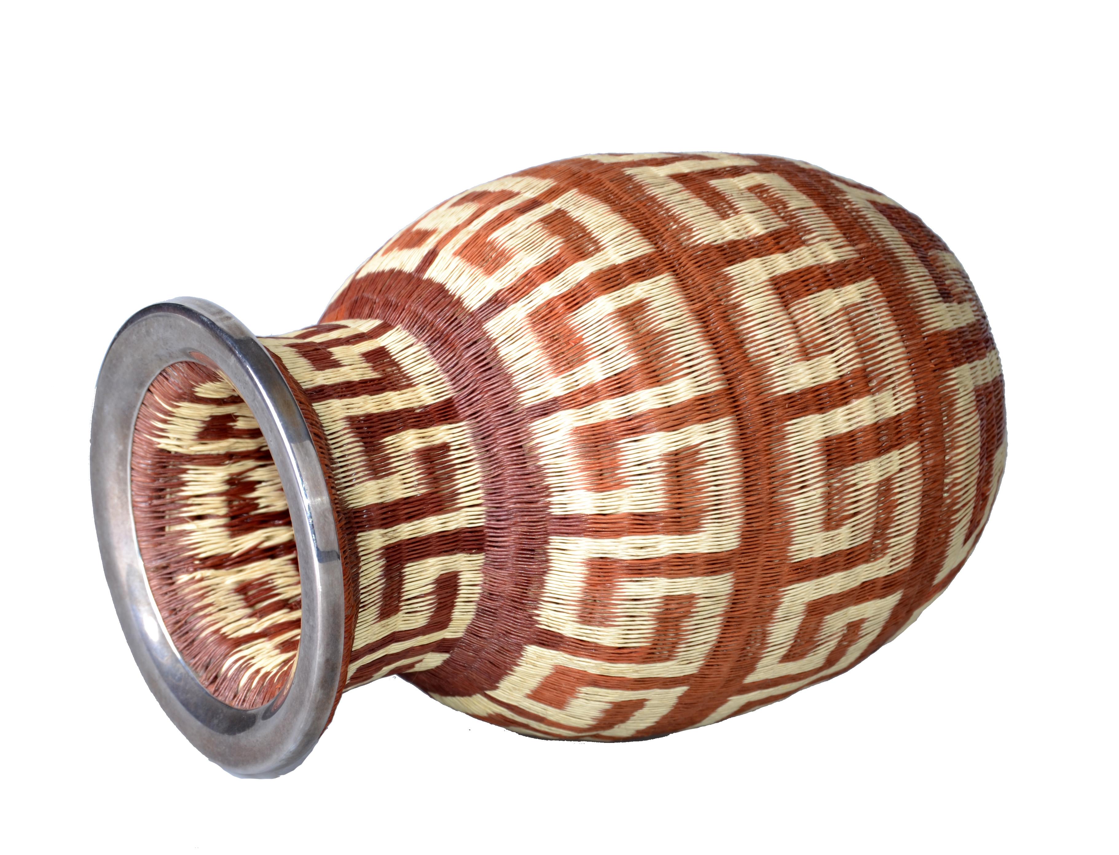 Polished Native American Style Handwoven Vase