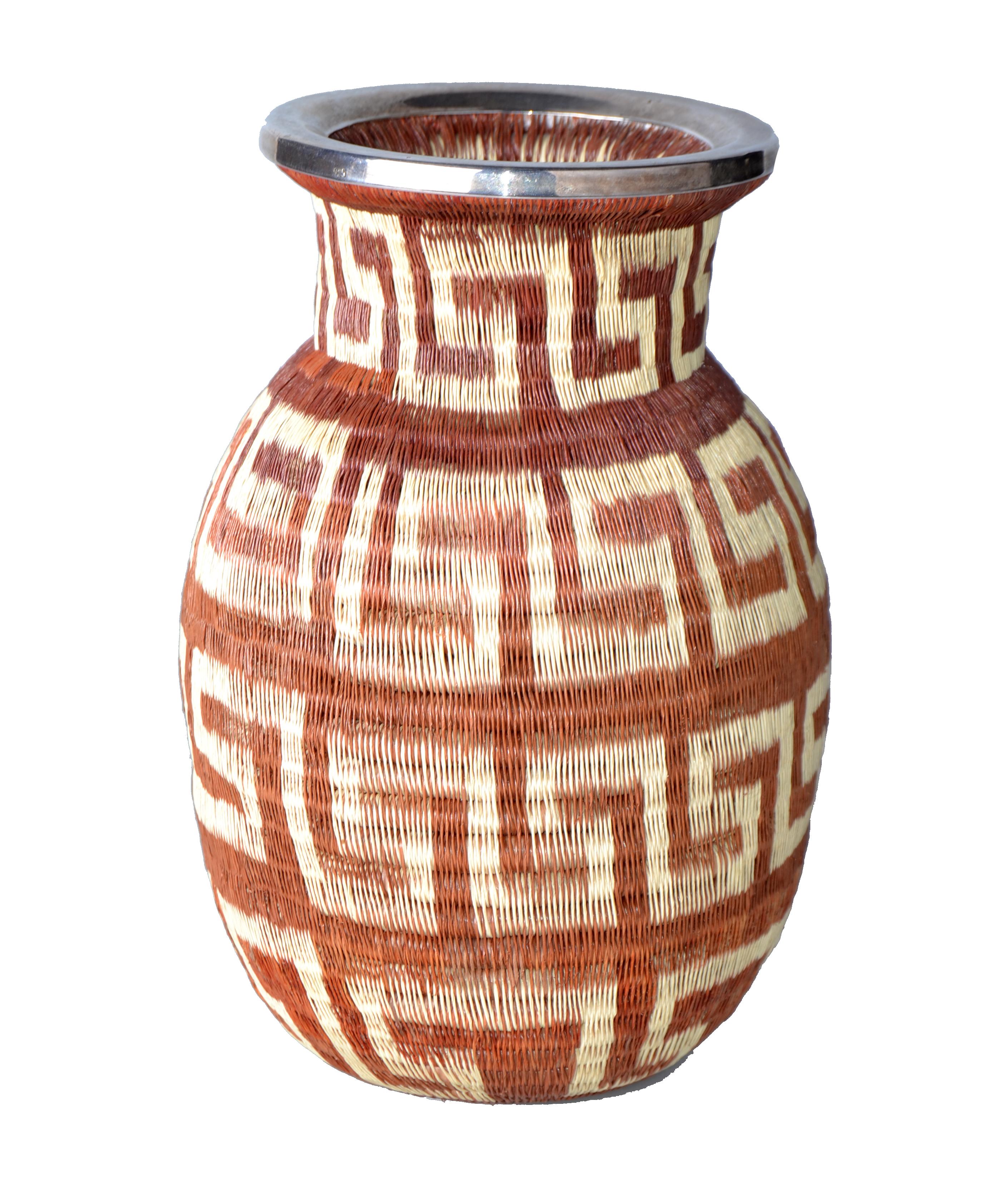 Native American Style Handwoven Vase 1