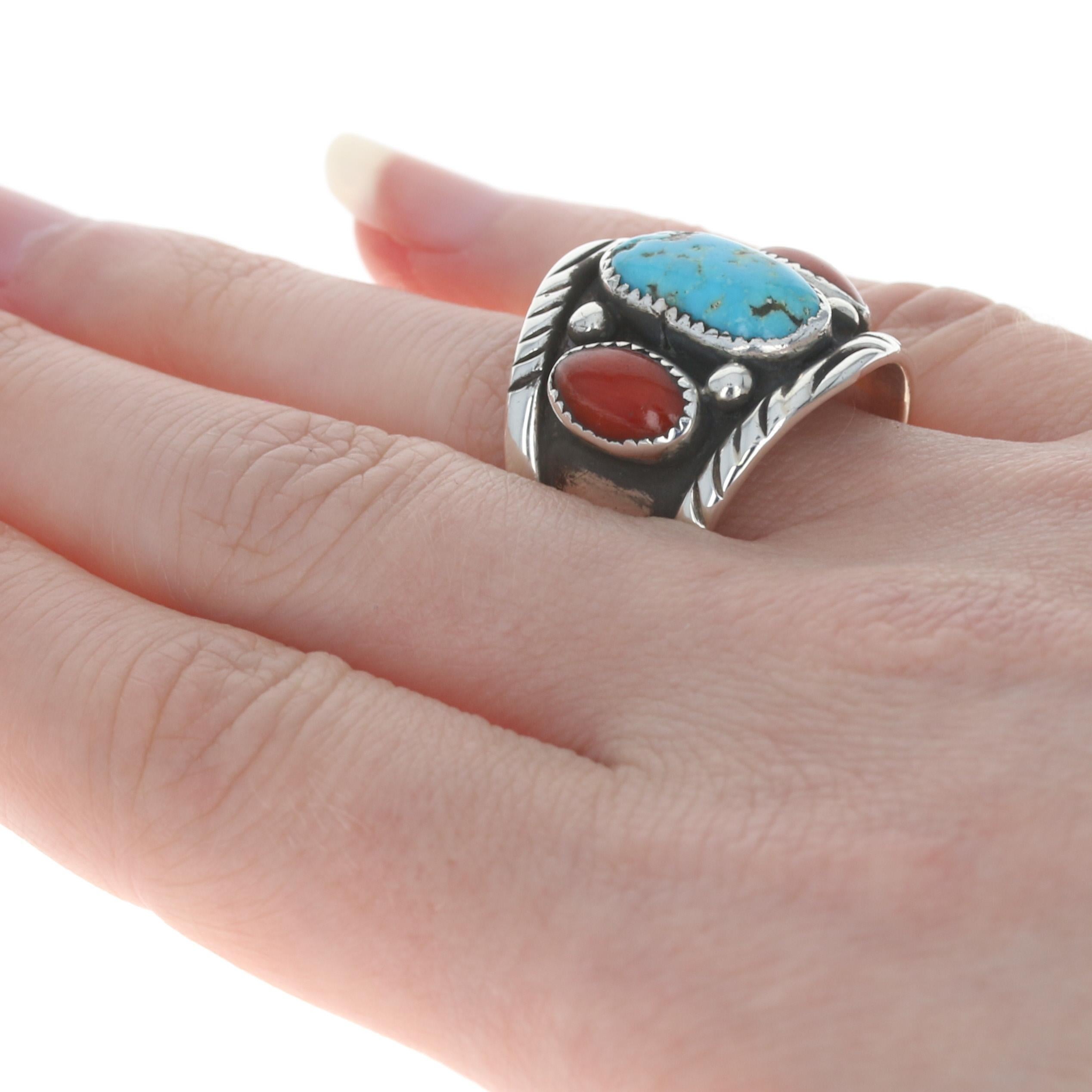 turquoise coral ring