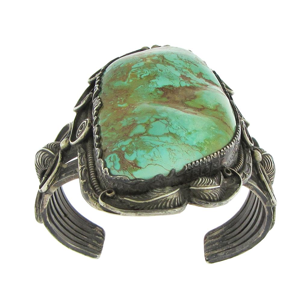 Cabochon Native American Turquoise Large Cuff Bracelet