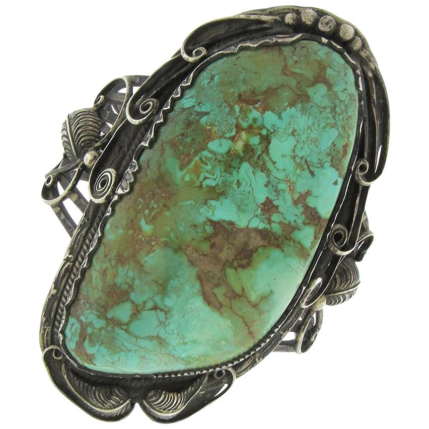 Native American Turquoise Large Cuff Bracelet