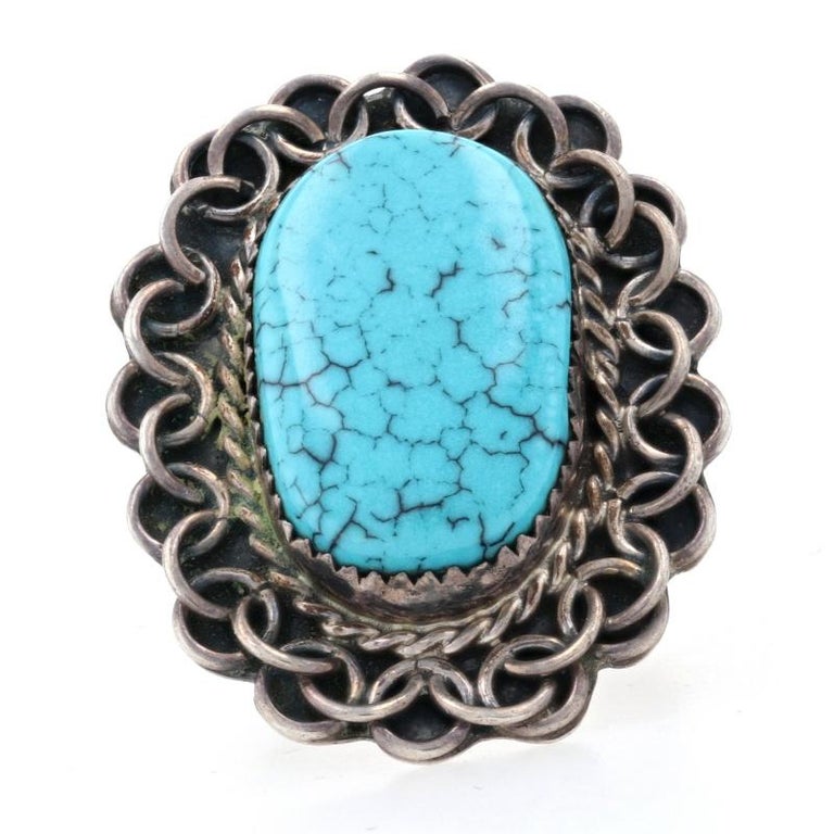 Customizable Native American Turquoise Ring, Sterling Silver Women's ...