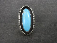 Native American Turquoise Shadowbox Ring Size 8