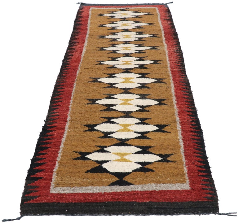 Native American Vintage Indian Navajo Kilim Runner with Adirondack