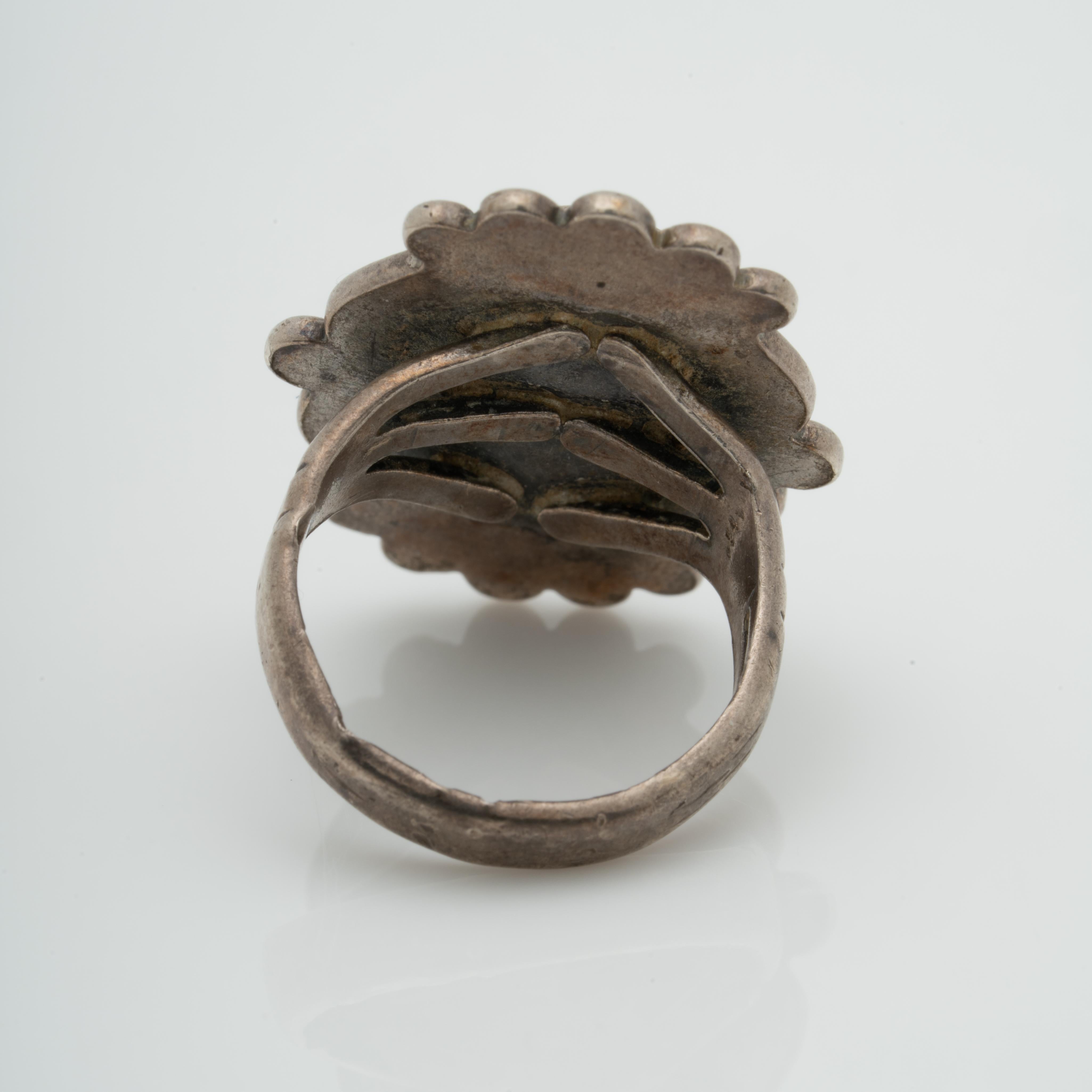 Türkischer Vintage-Ring der amerikanischen Ureinwohner, ca. 1960er Jahre (Ovalschliff)