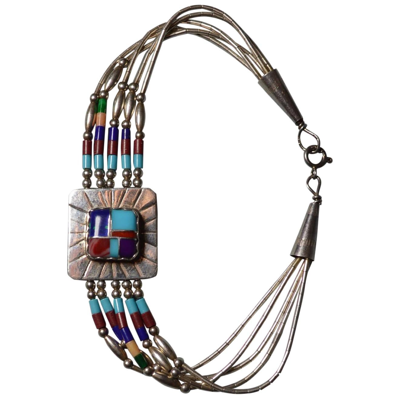 Native American Vintage Zuni Silver Bracelet