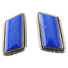 Native American W. G. Johnson Sterling Silver Lapis Lazuli Earrings