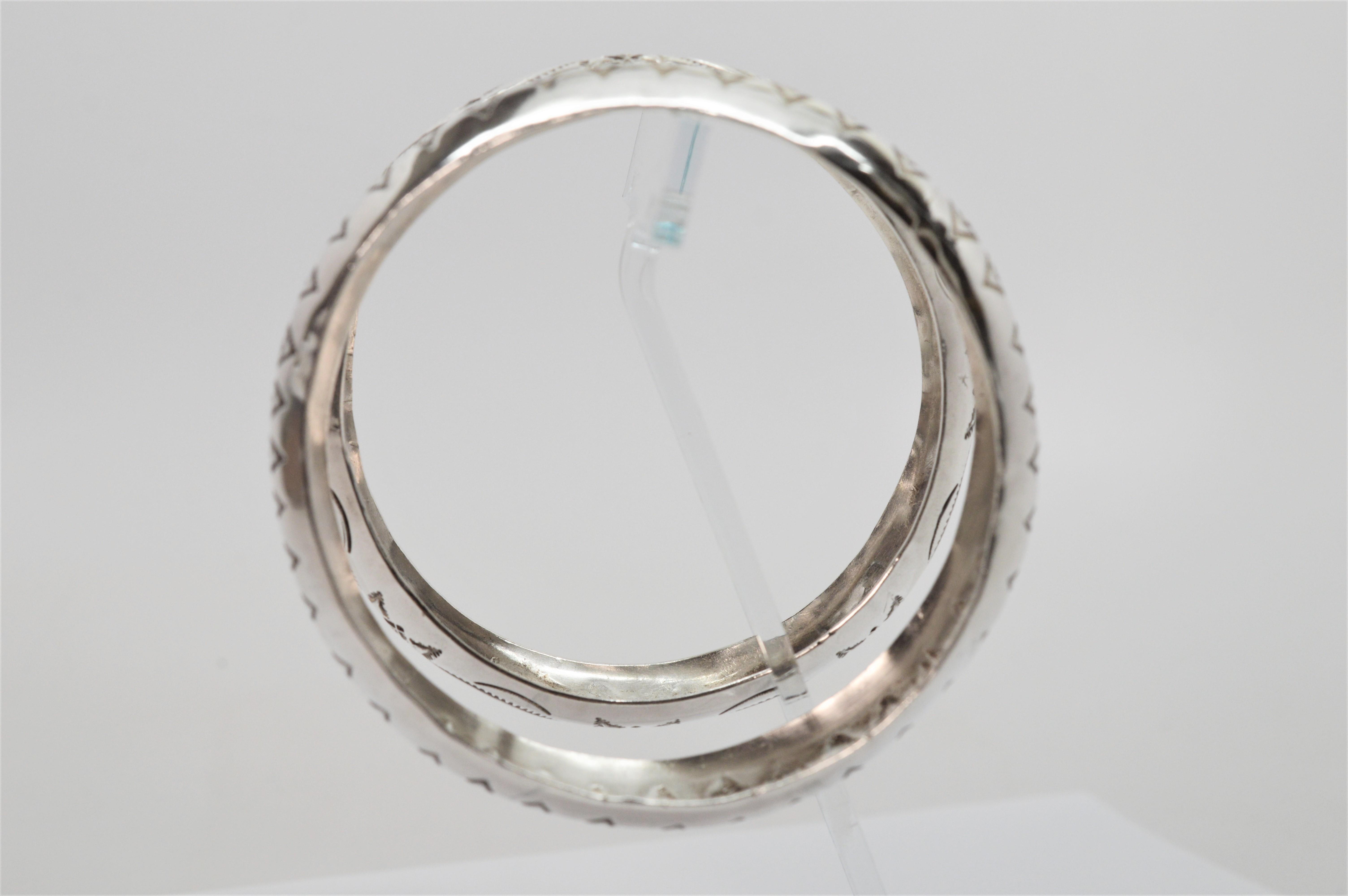 W. Tracy: Armreif-Armband-Duo aus Sterlingsilber, Indigene Kunst (Nord-/Südamerika) Damen