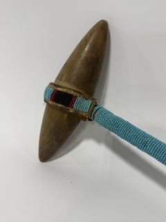 Native American, Western Great Plains Ceremonial Beaded War Club Circa 1900