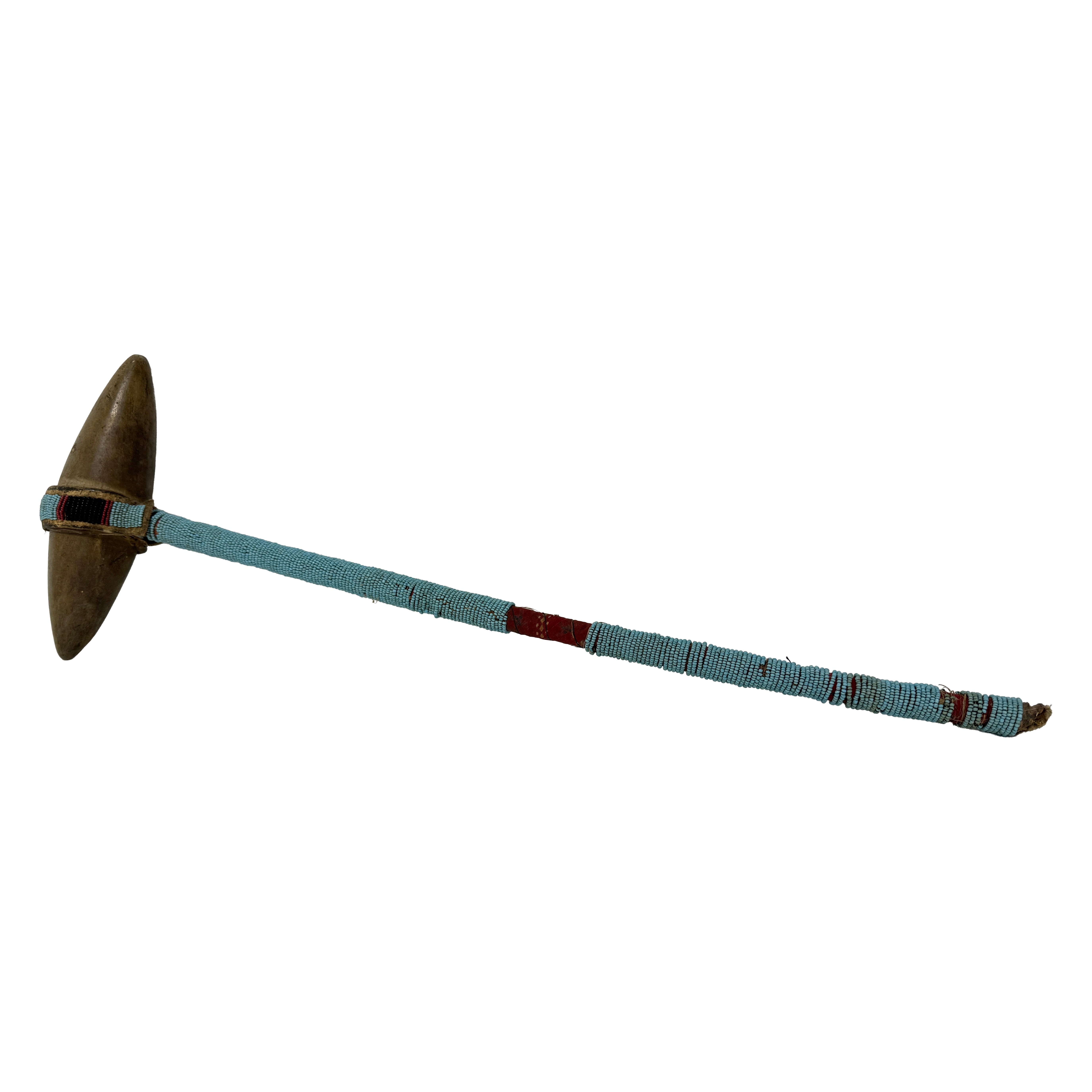 Native American, Western Great Plains Ceremonial Beaded War Club Circa 1900