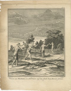 Native American Widows from Florida Scattering Hair on Husbands' Graves, 1758