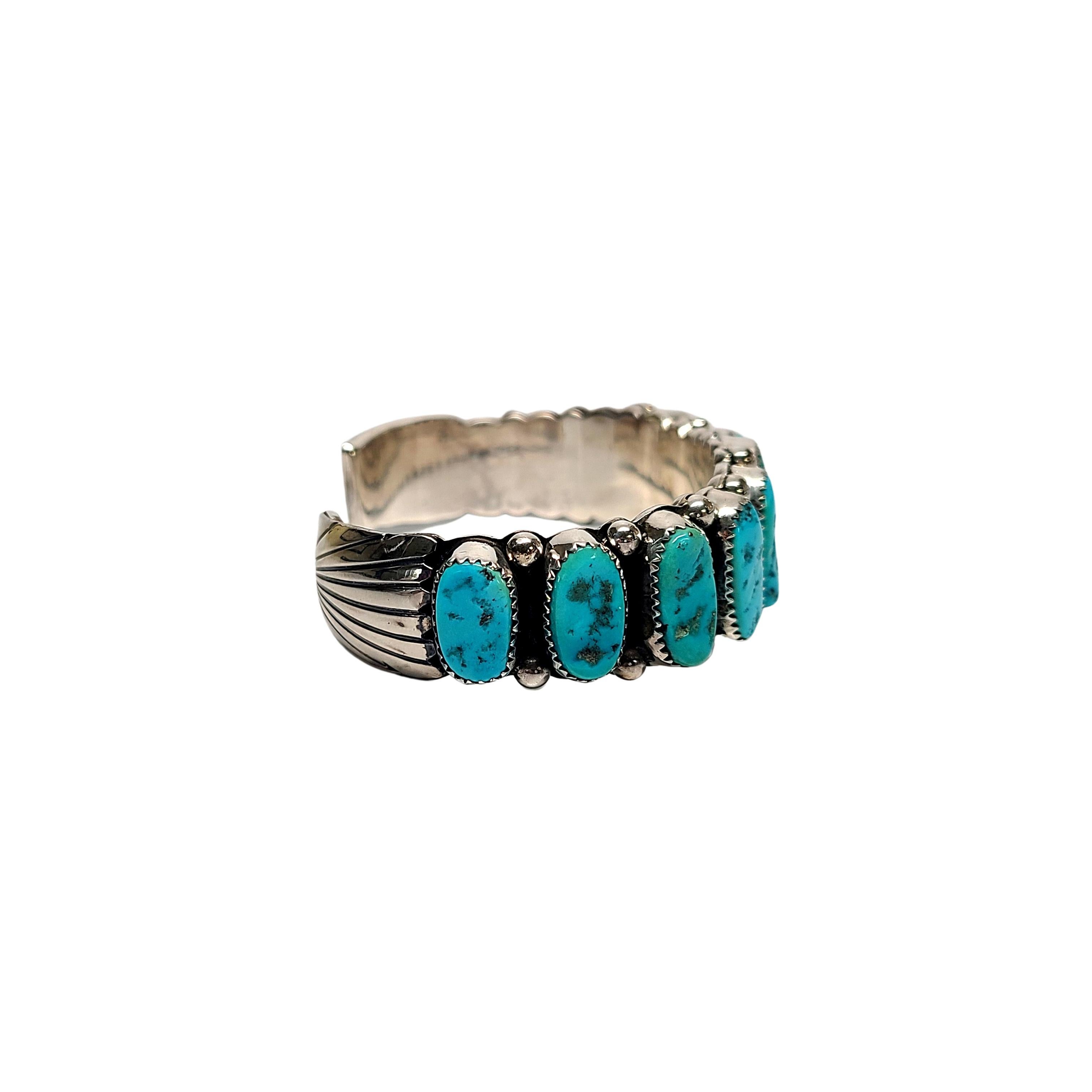 Cabochon Native American Wilbur Musket Sleeping Beauty Turquoise Cuff Bracelet