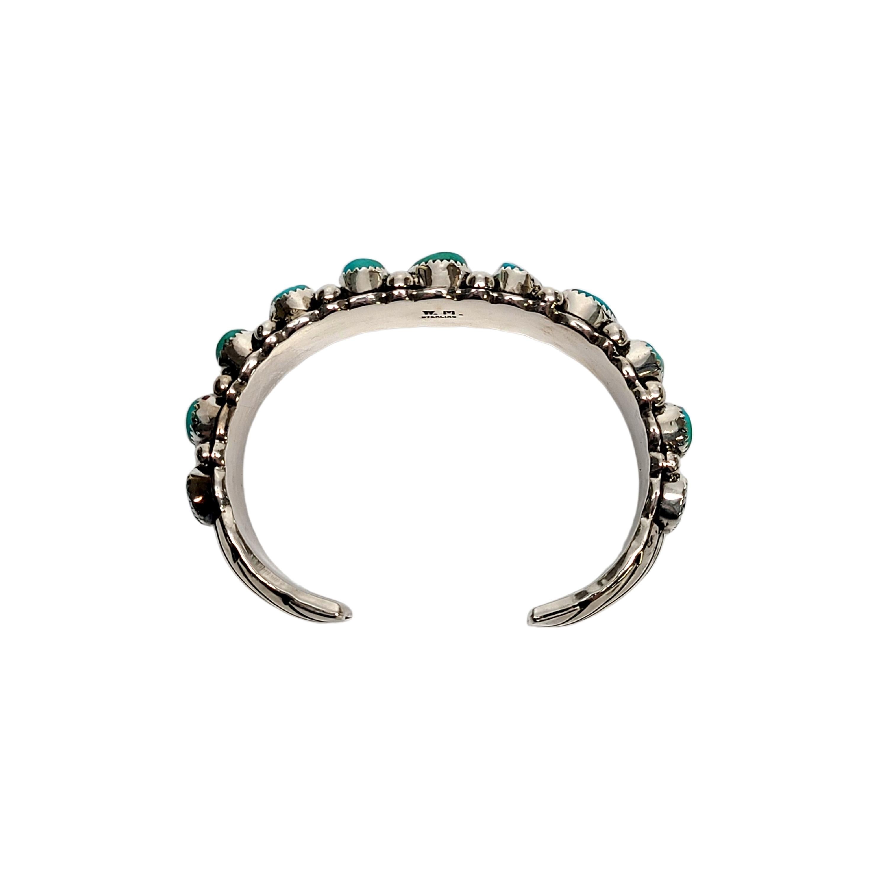 Native American Wilbur Musket Sleeping Beauty Turquoise Cuff Bracelet In Good Condition In Washington Depot, CT