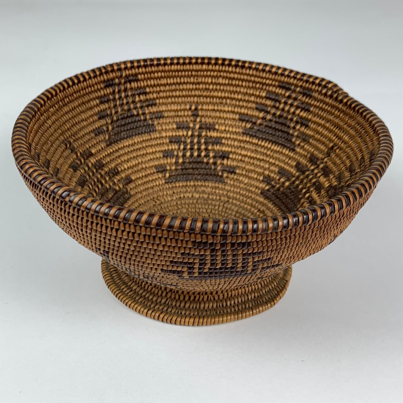 North American Native American Woven Bowl Form Basket For Sale