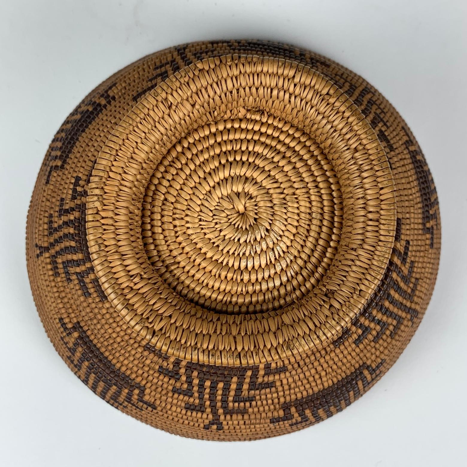 20th Century Native American Woven Bowl Form Basket For Sale