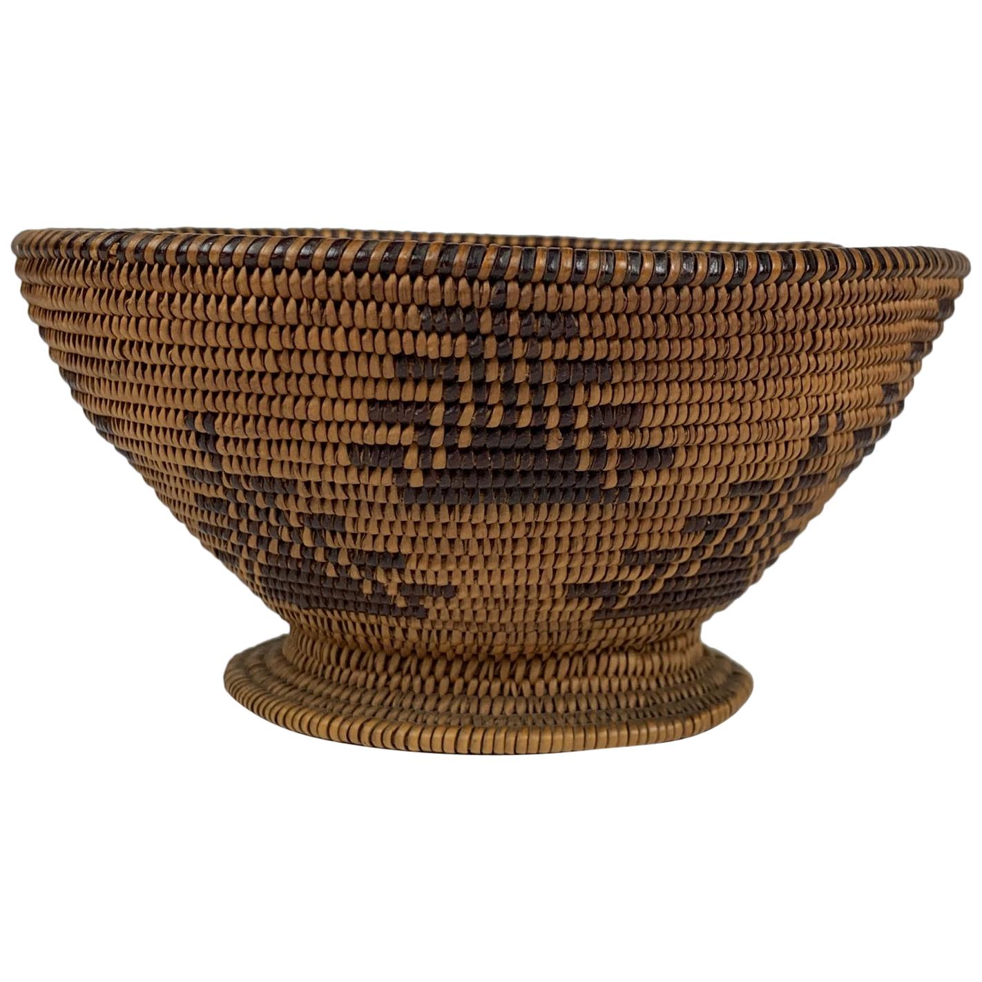 Native American Woven Bowl Form Basket For Sale
