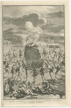 Native Americans dancing, offering to the Great Spirit, Gitche Manitou