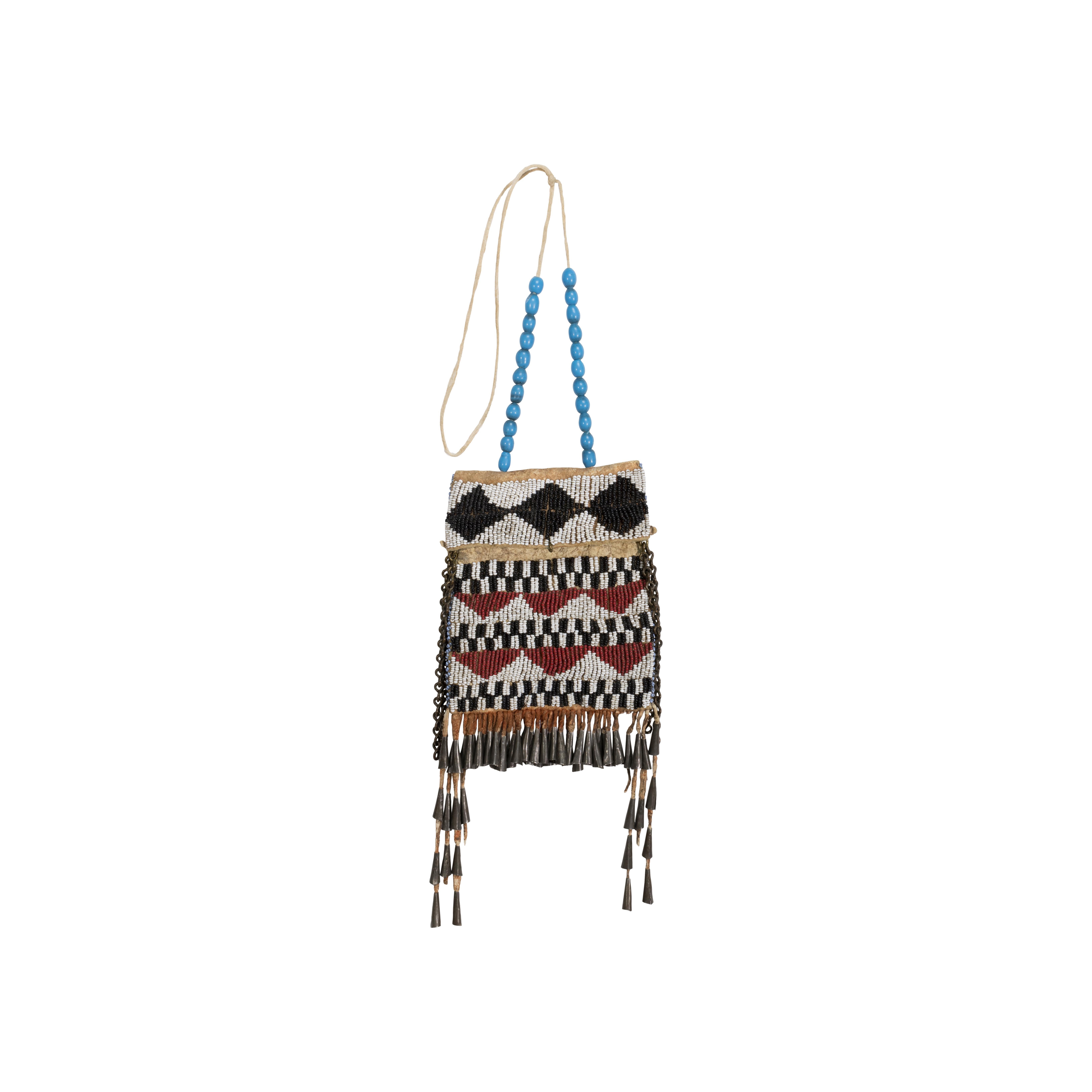 Native American Native Apache Beaded Strike-a-light Pouch For Sale