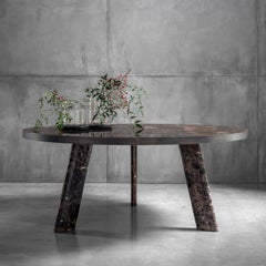 Native Dark Emperador Round Dining Table By Stefano Giovannoni