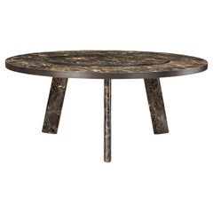 Native Dark Emperador Round Dining Table By Stefano Giovannoni