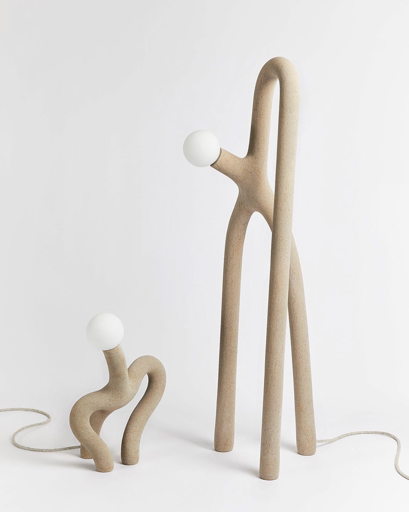 Native Limited Edition Modern Sand and Nylon Floor Lamp by Hot Wire Extensions For Sale 11