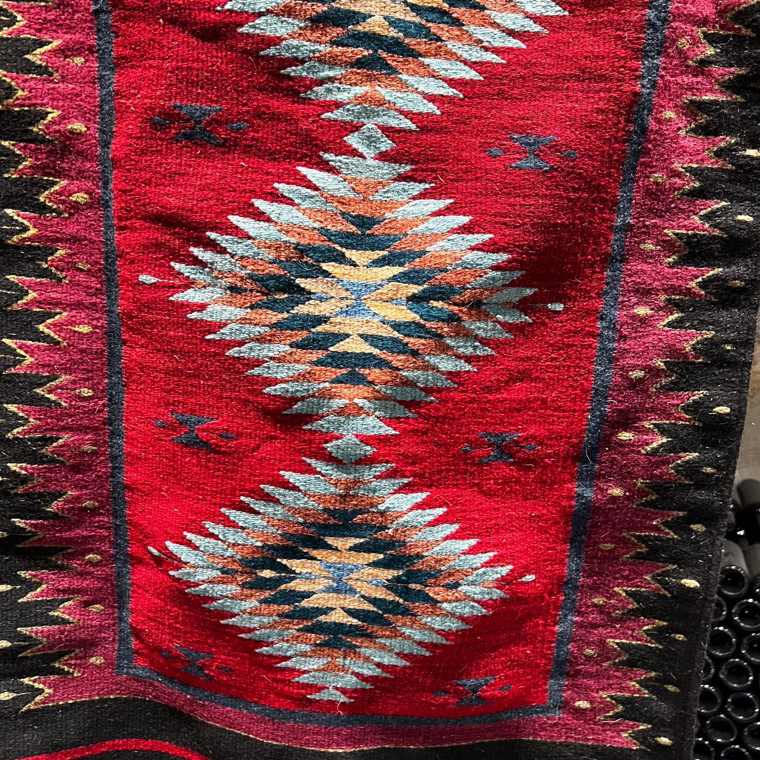Style Zapotec Wall Art Tapestry Colorful Black Pink Red Mexico For Sale 7
