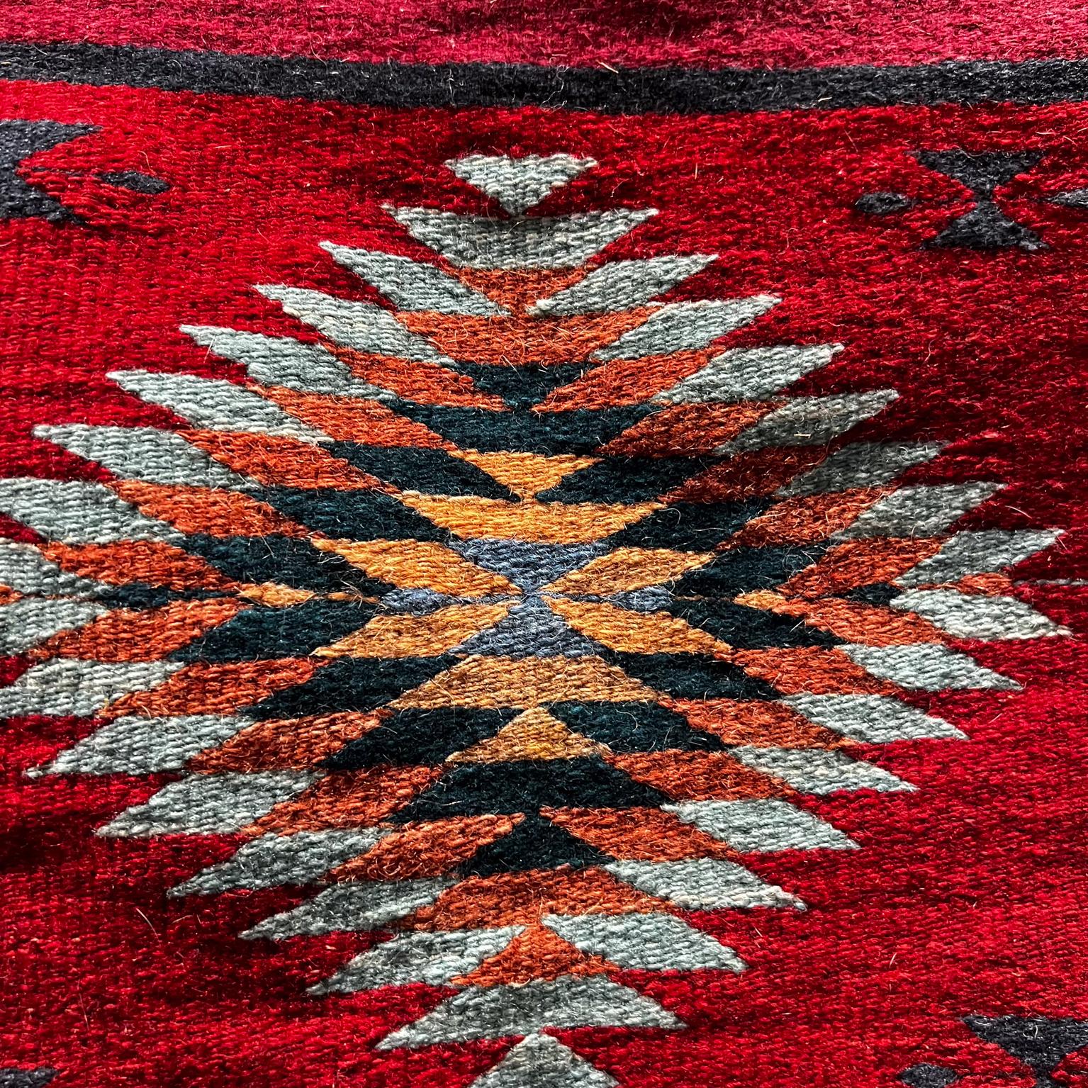 Style Zapotec Wall Art Tapestry Colorful Black Pink Red Mexico For Sale 8