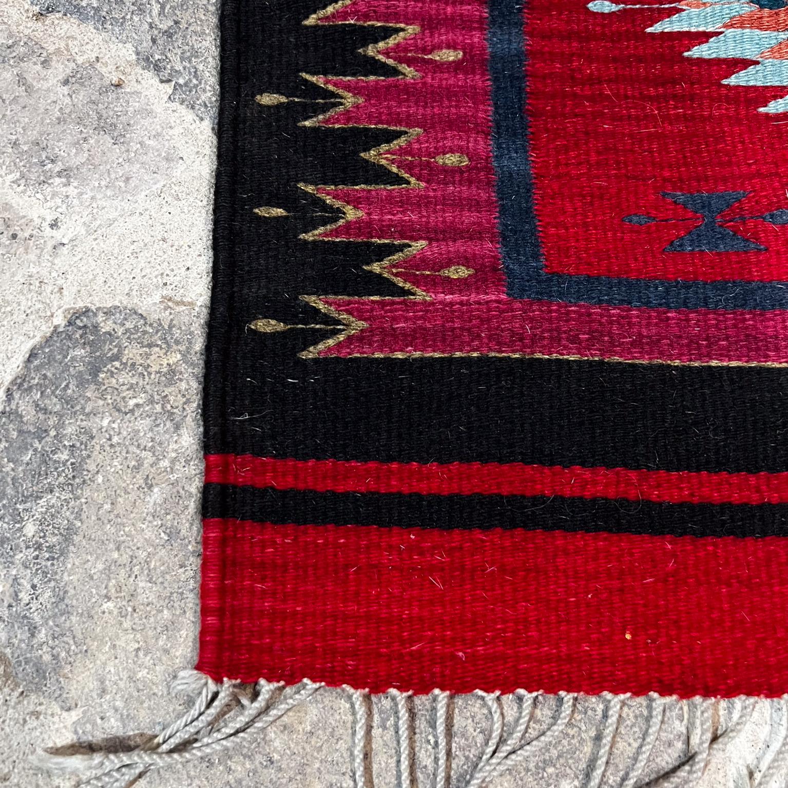 Native Navajo Style Wall Art Tapestry Colorful Black Pink Red In Good Condition For Sale In Chula Vista, CA