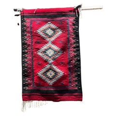 Style Zapotec Wall Art Tapestry Colorful Black Pink Red Mexico