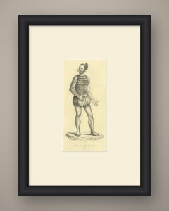 Native of the Romanzoff Archipelago, Antique Wahlen Costume Print, 1843-1844