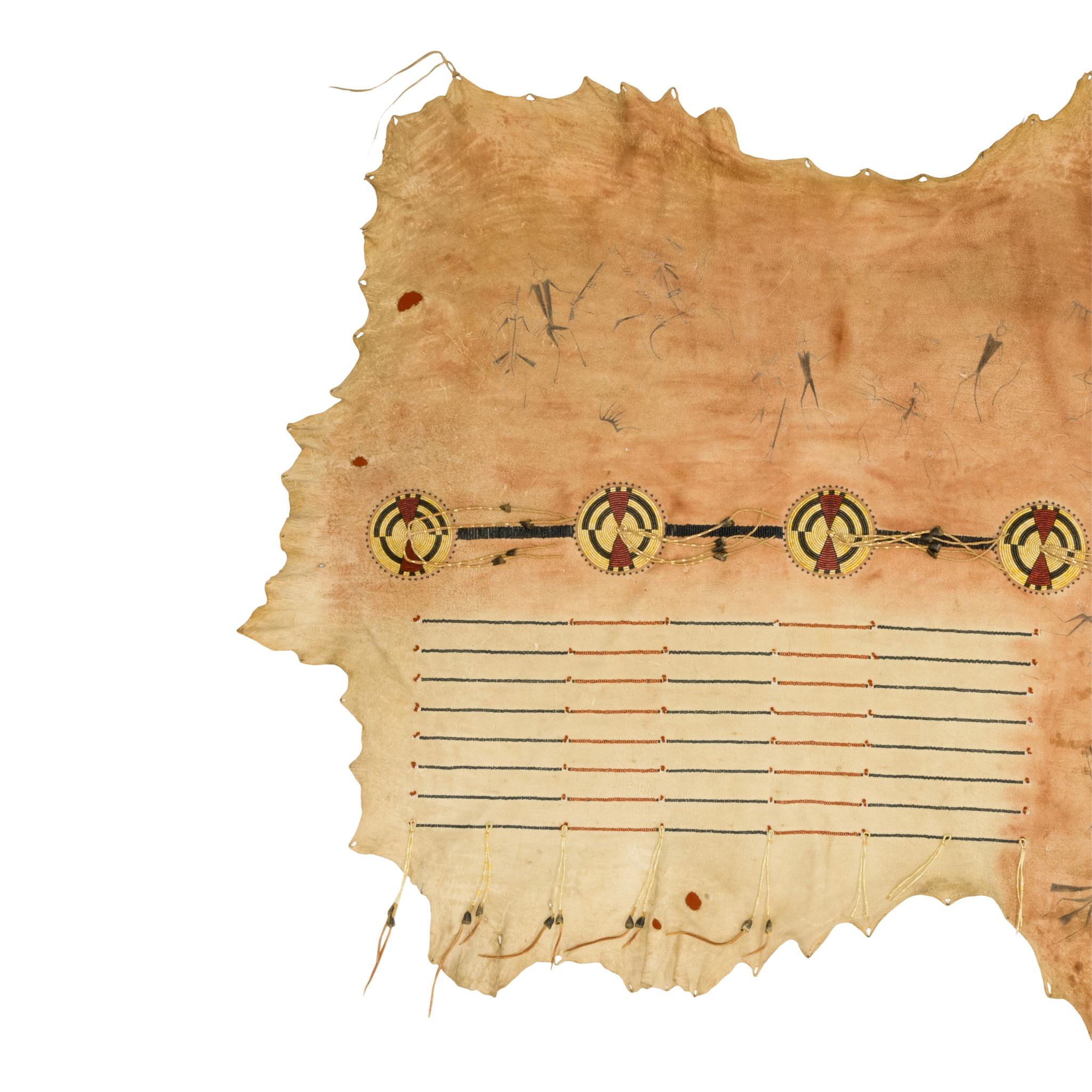 Native American Native Painted Buffalo Hide For Sale