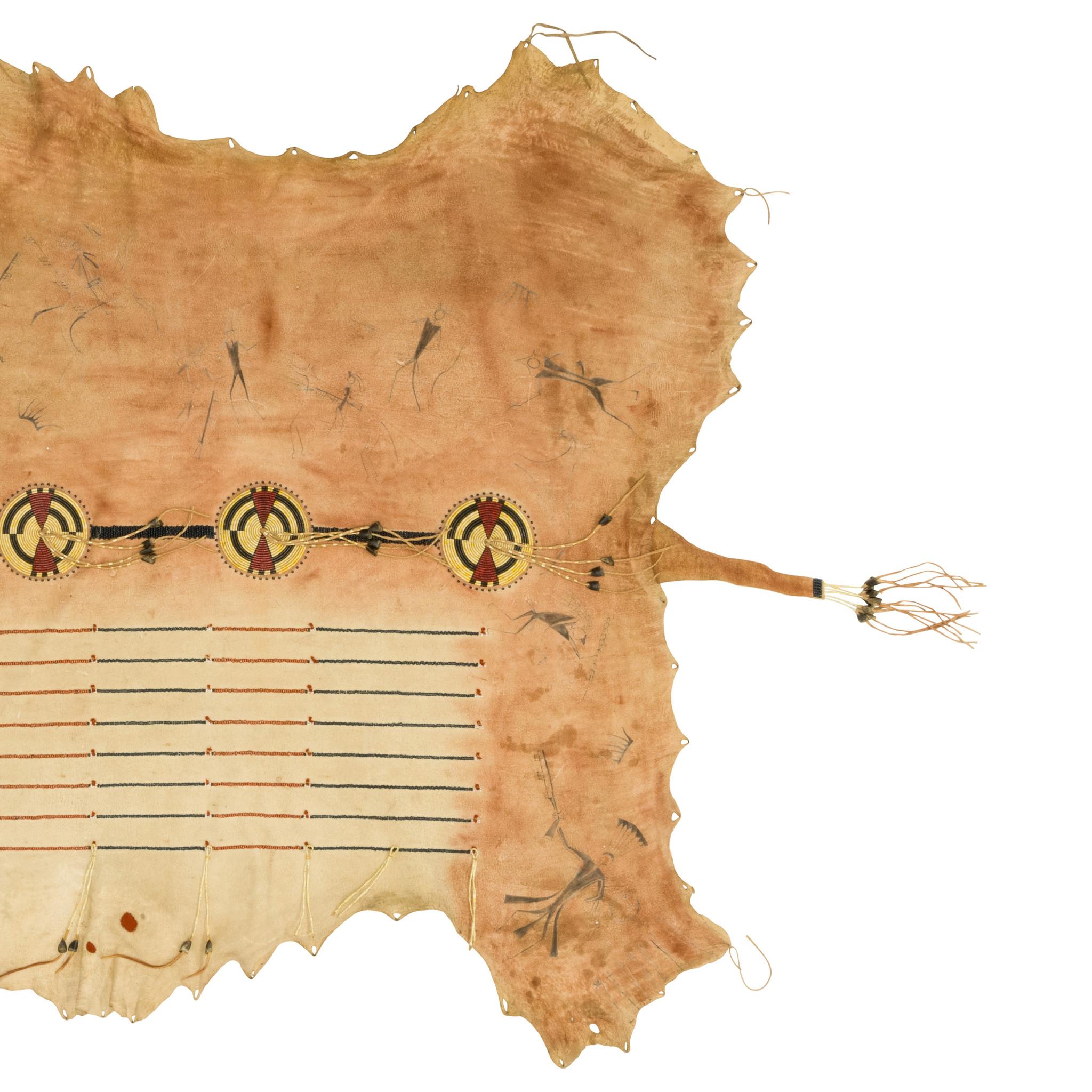American Native Painted Buffalo Hide For Sale