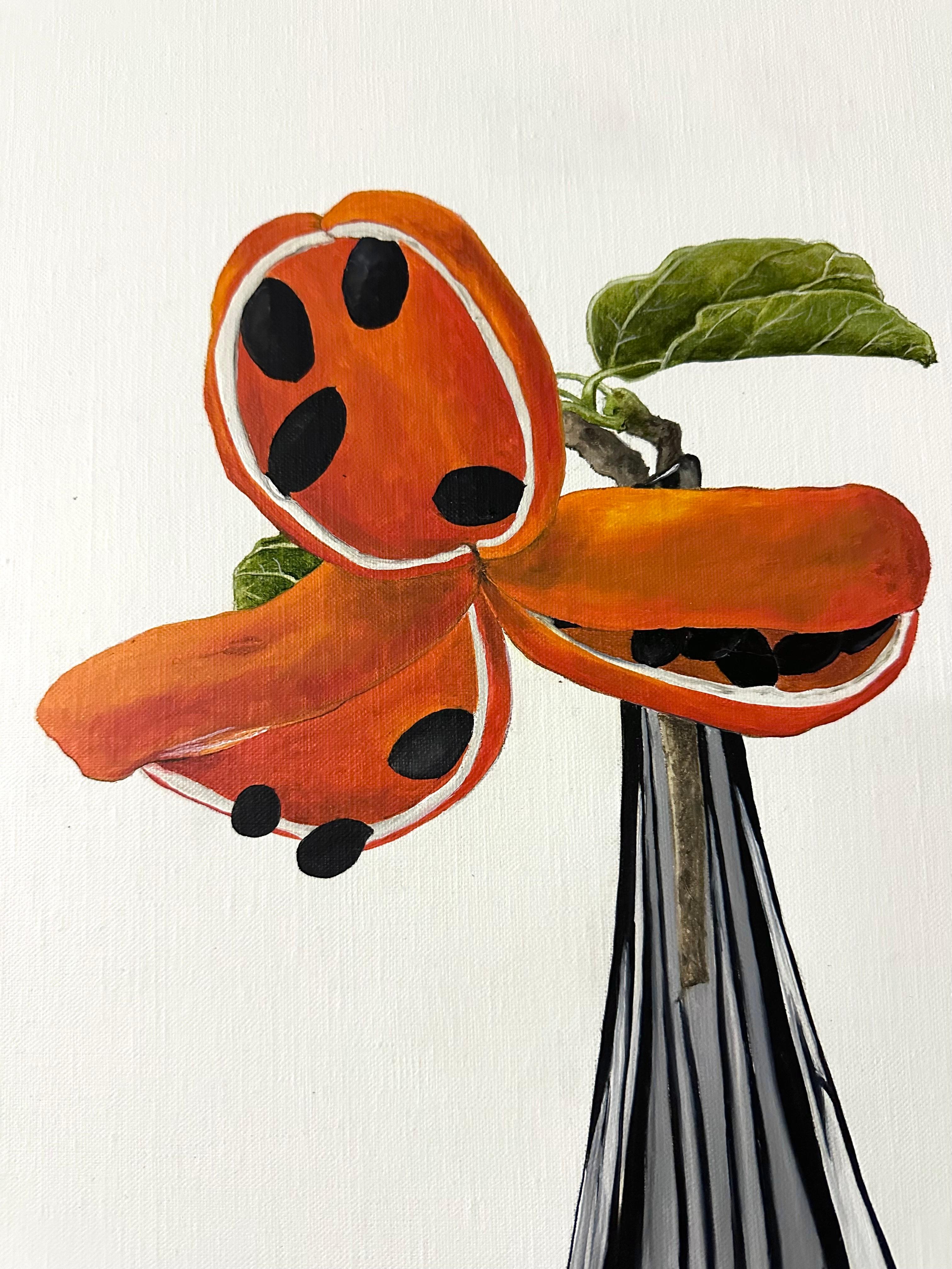 Australian Native Peanut Flower #2 in Vase oil painting 2024 by Tarn McLean  For Sale