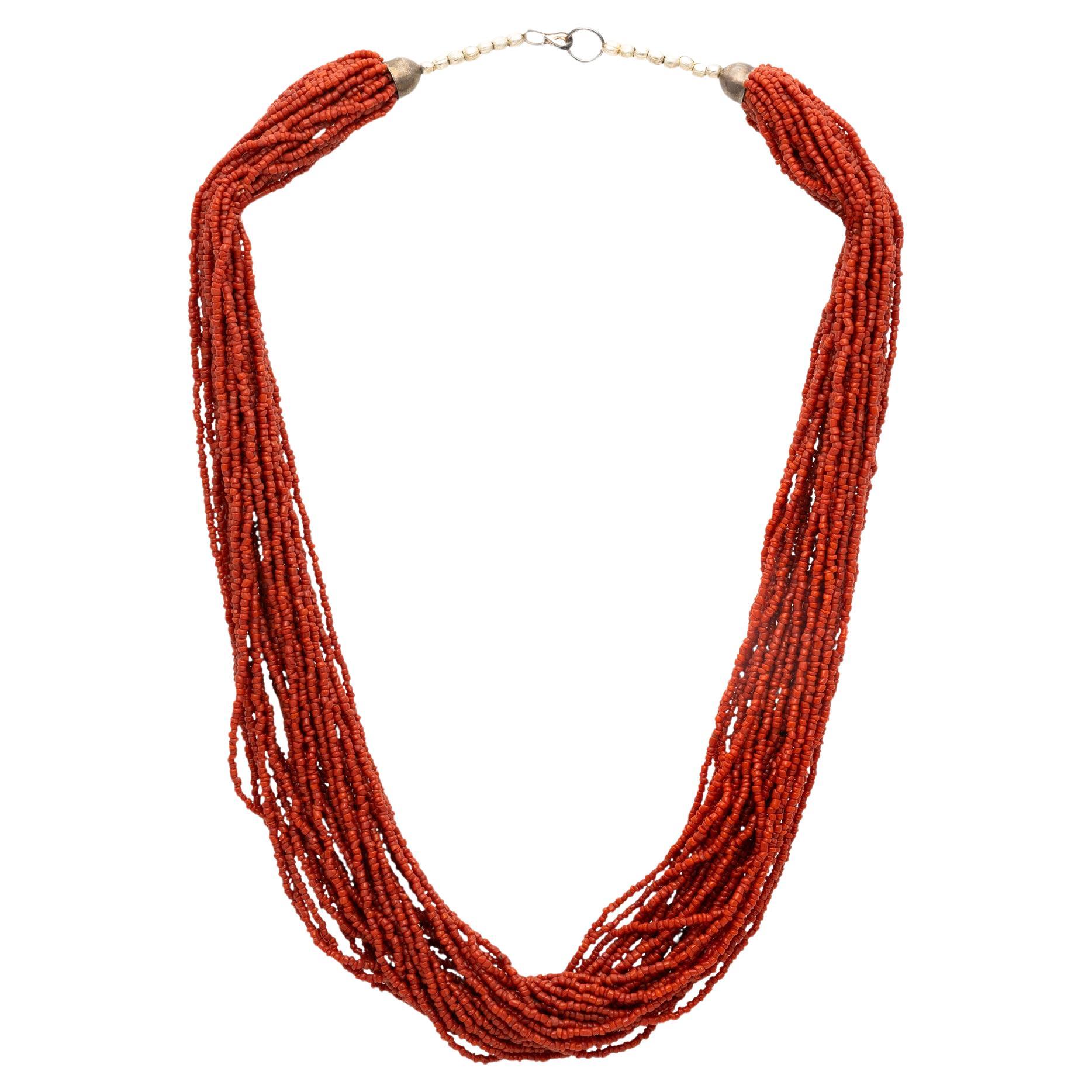 Native Red Coral Beaded Necklace