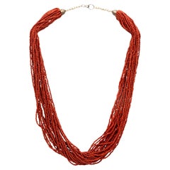 Native Red Coral Beaded Necklace