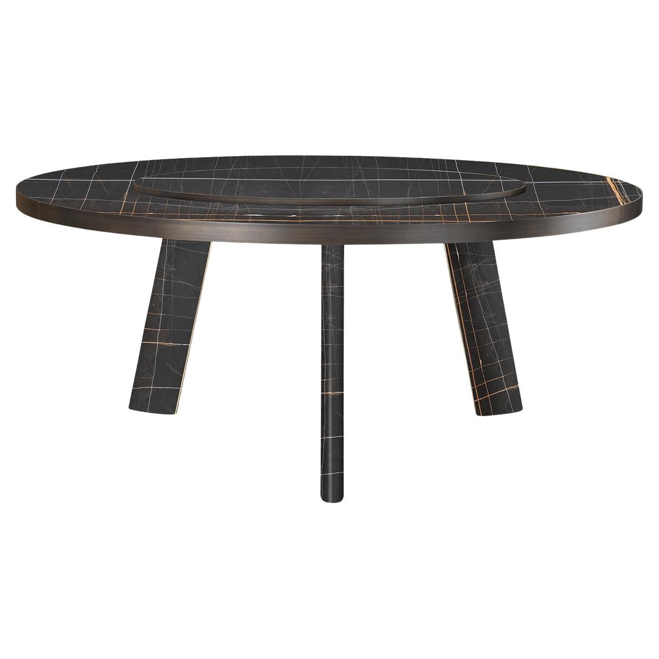 Native Sahara Noir Round Dining Table For Sale