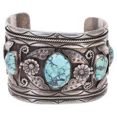 Bracelet manchette en turquoise