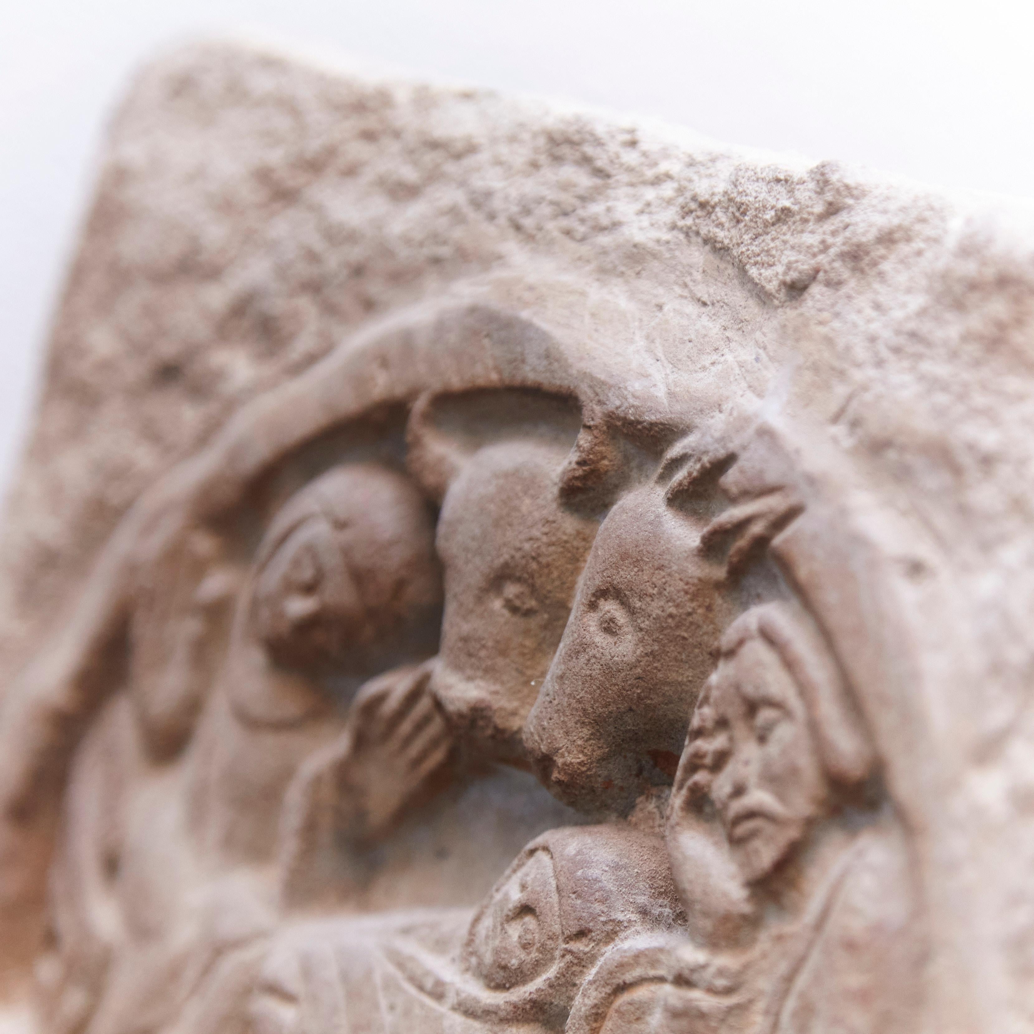 Nativity Engraved Stone Sculpture, circa 1930 For Sale 3