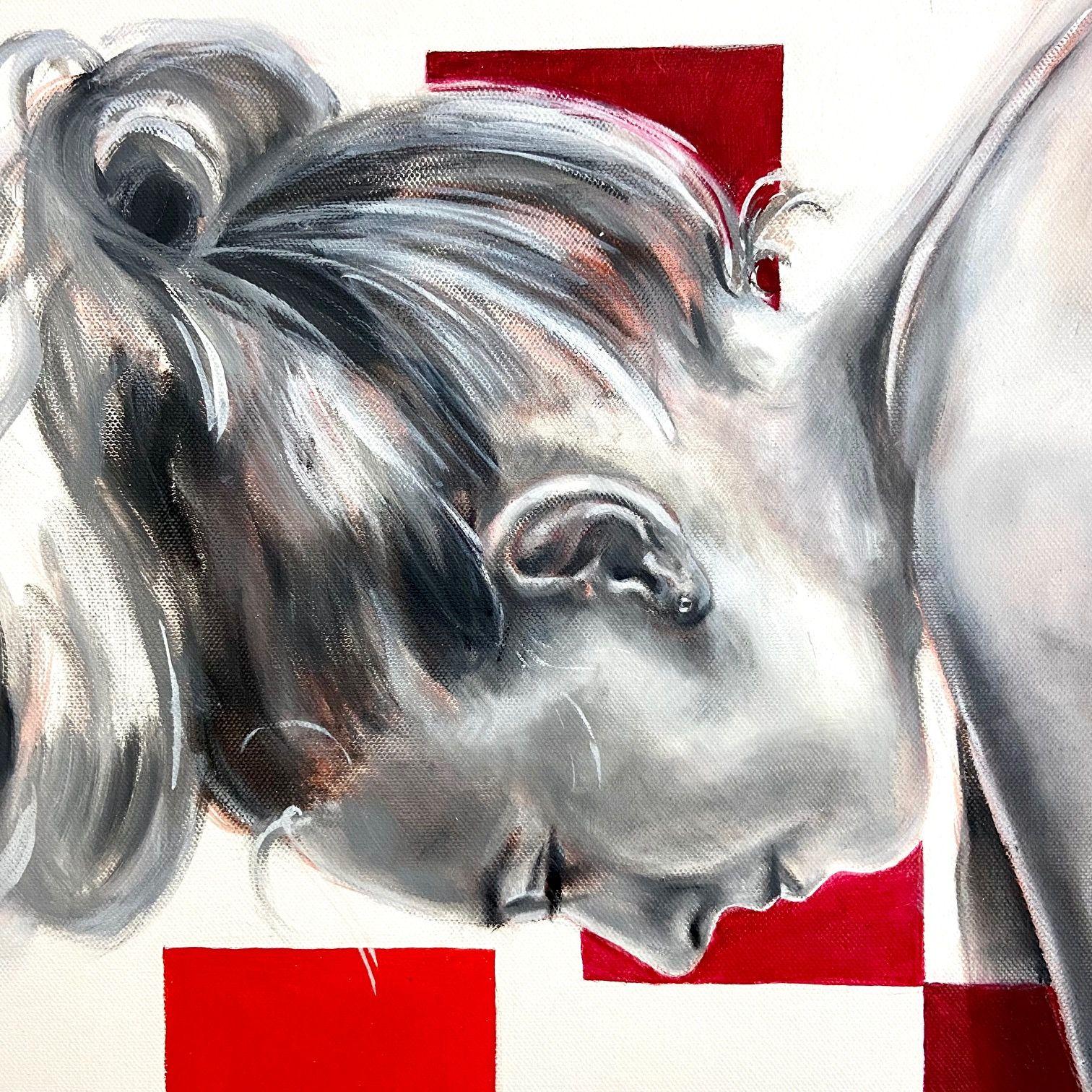 Stuckpixel I, Painting, Oil on Canvas For Sale 4
