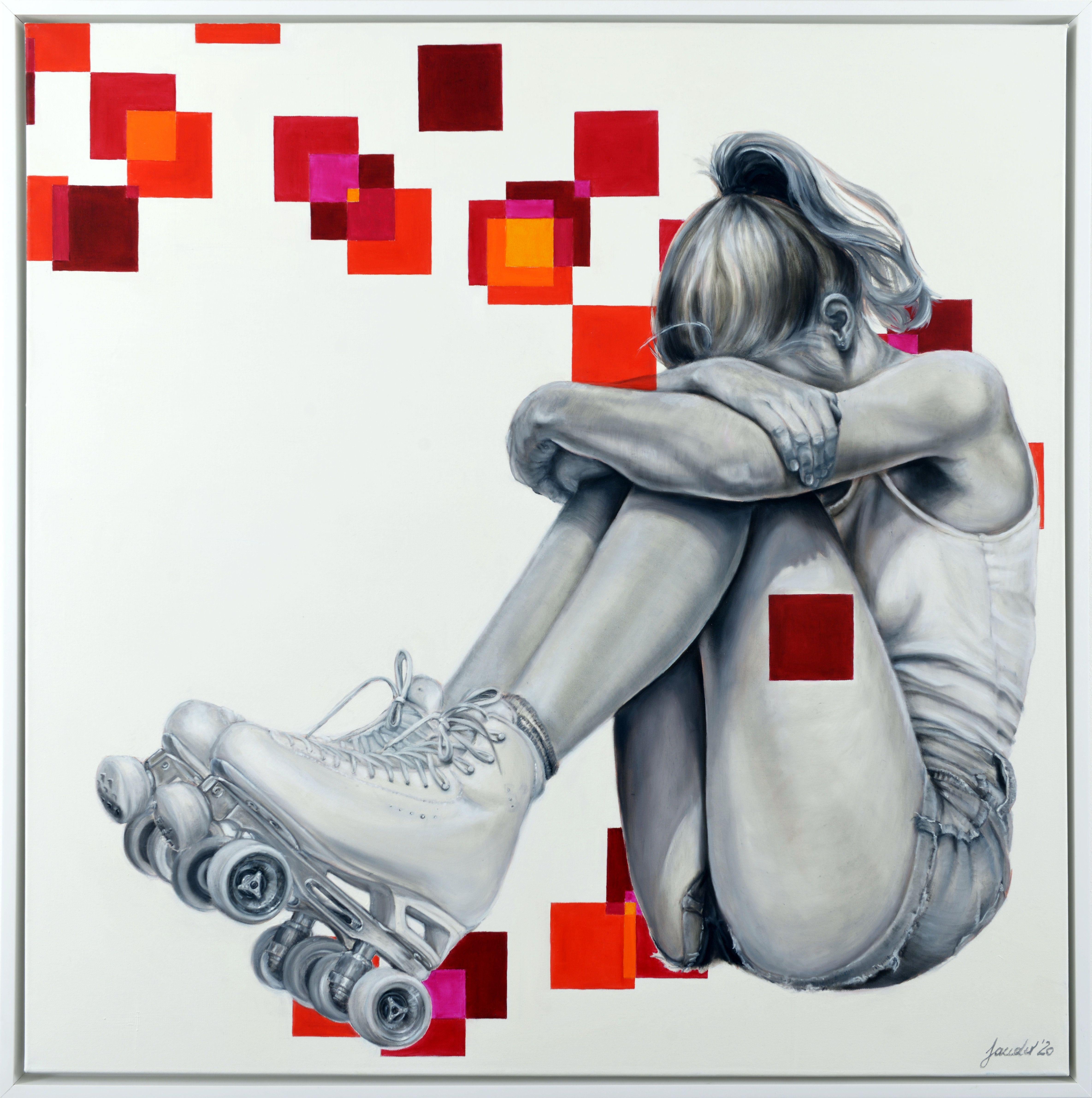 Stuckpixel II, Painting, Oil on Canvas For Sale 1