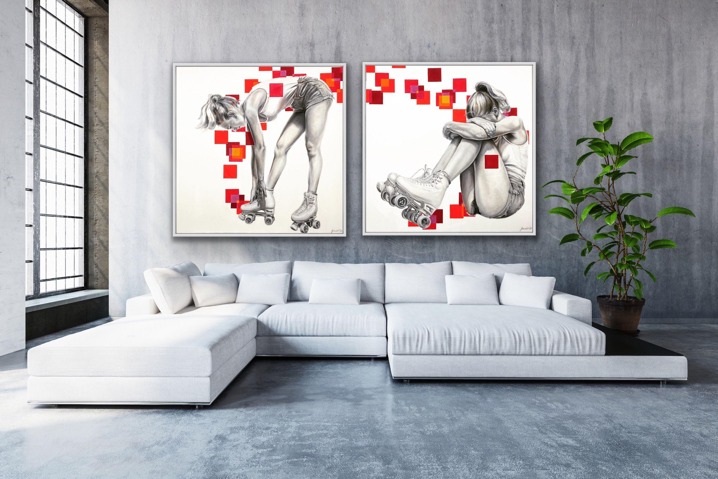 Stuckpixel II, Painting, Oil on Canvas For Sale 2