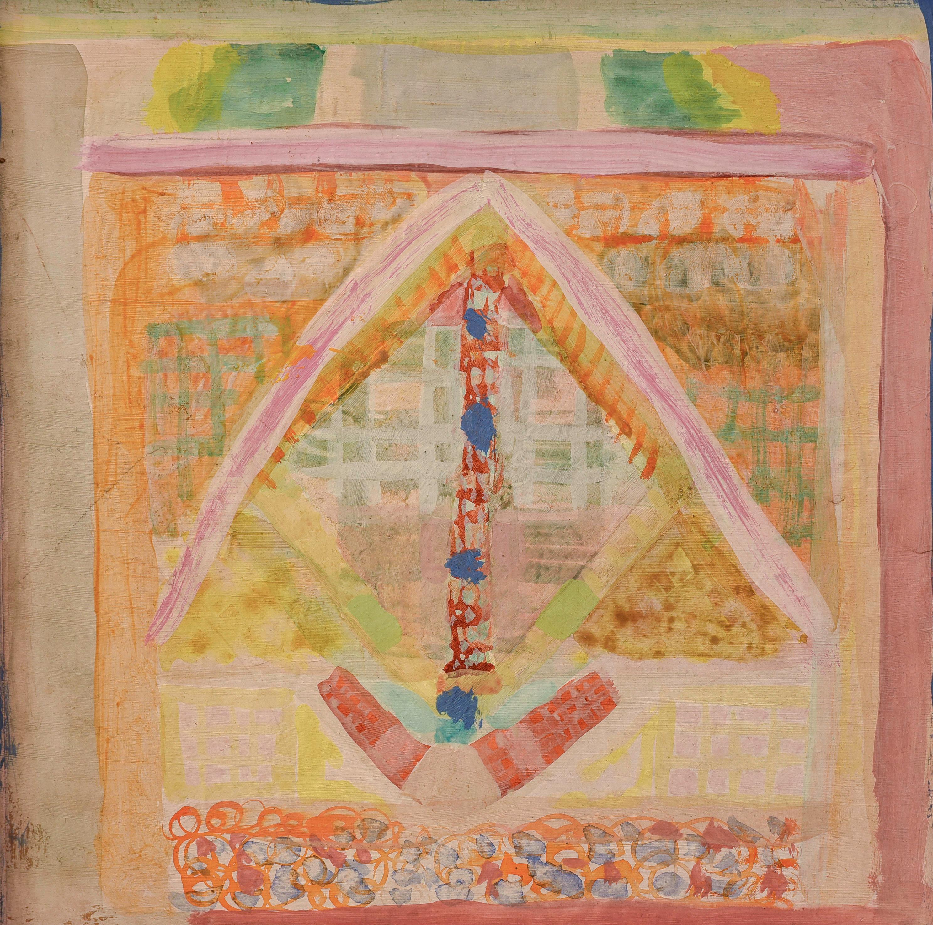Außergewöhnliche frühen 1960er Jahren abstrakte impressionistische Gemälde auf Leinwand (Rahmen: 15,75 