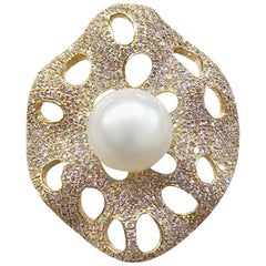 Natkina 5.17 Carat Natural Pearl White Diamond Precious Yellow Gold Ring