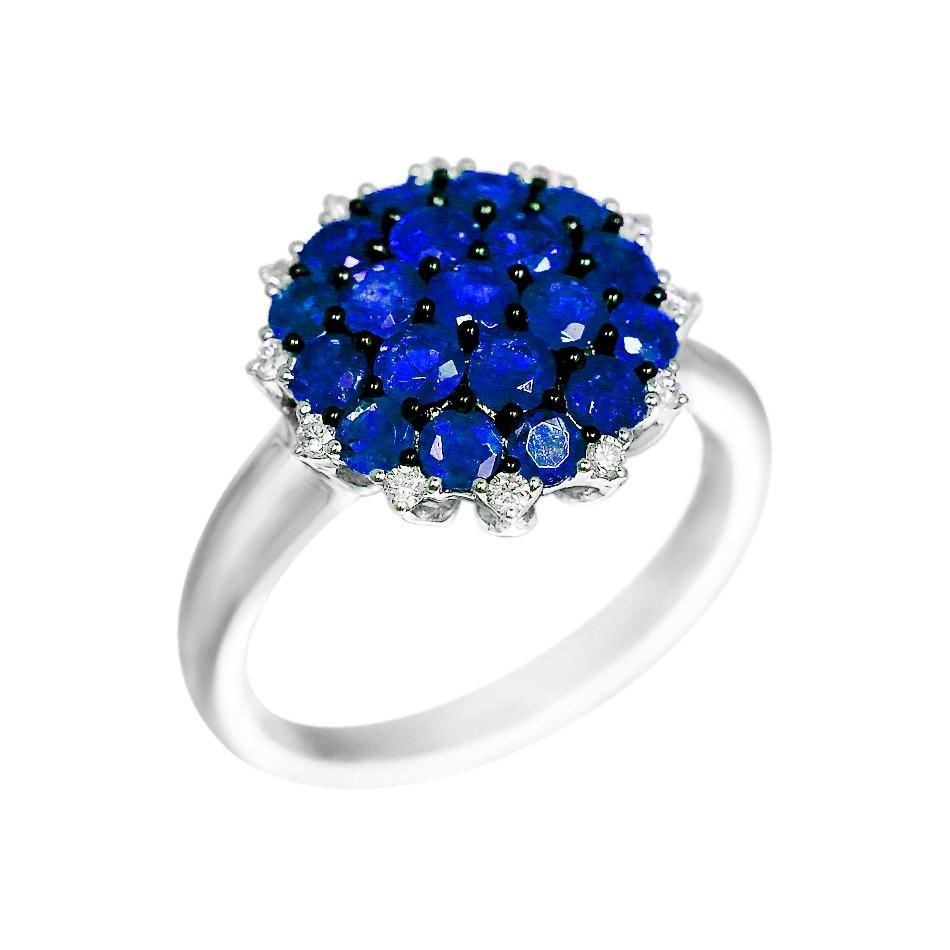 Natkina Klappbrisur-Ohrringe mit blauem Saphir und Diamant (Moderne) im Angebot