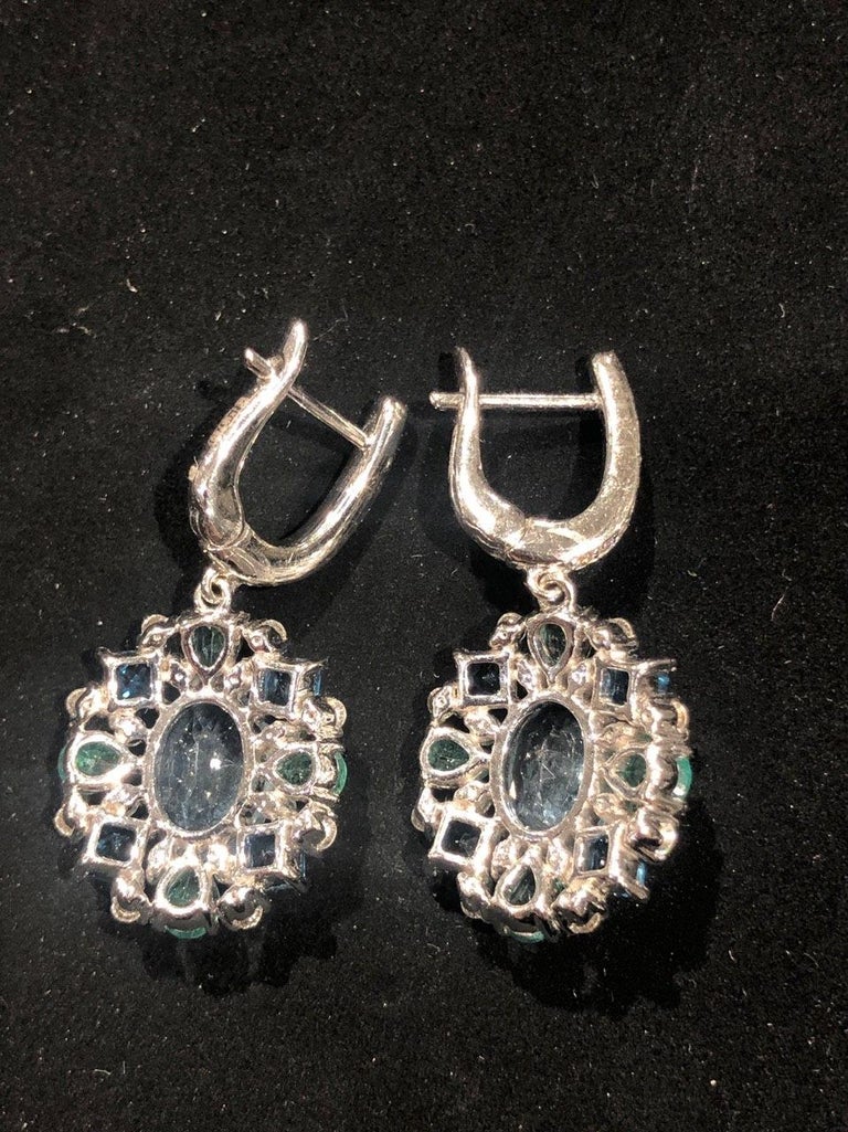 Round Cut Natkina Flower Diamond Tourmaline Amethyst Earrings 18 Karat Rose  Gold For Sale