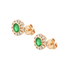 Natkina Green Emerald Diamond Precious Yellow Gold Ring
