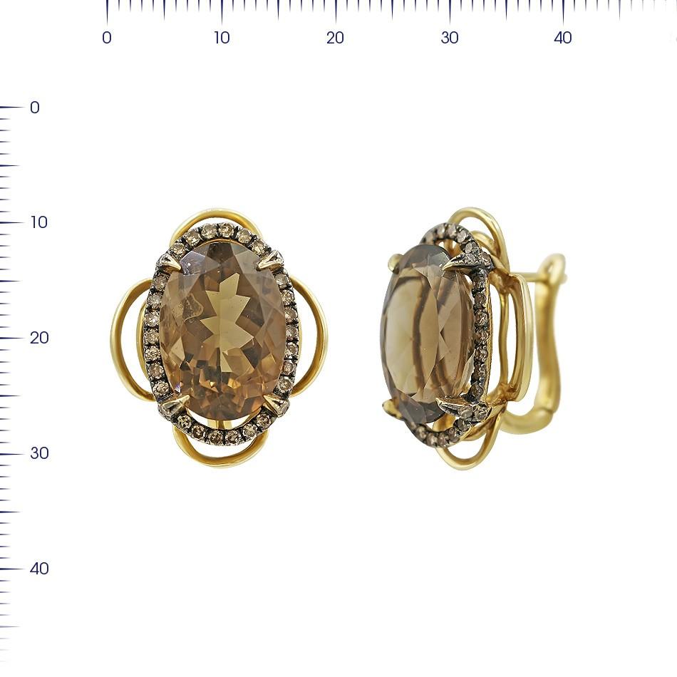 Modern Natkina Quartz Diamond Precious Yellow Gold Ring For Sale