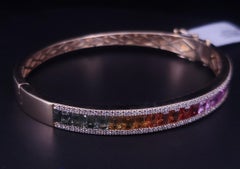 Natkina Rainbow Sapphire Bangle 14K Yellow Gold